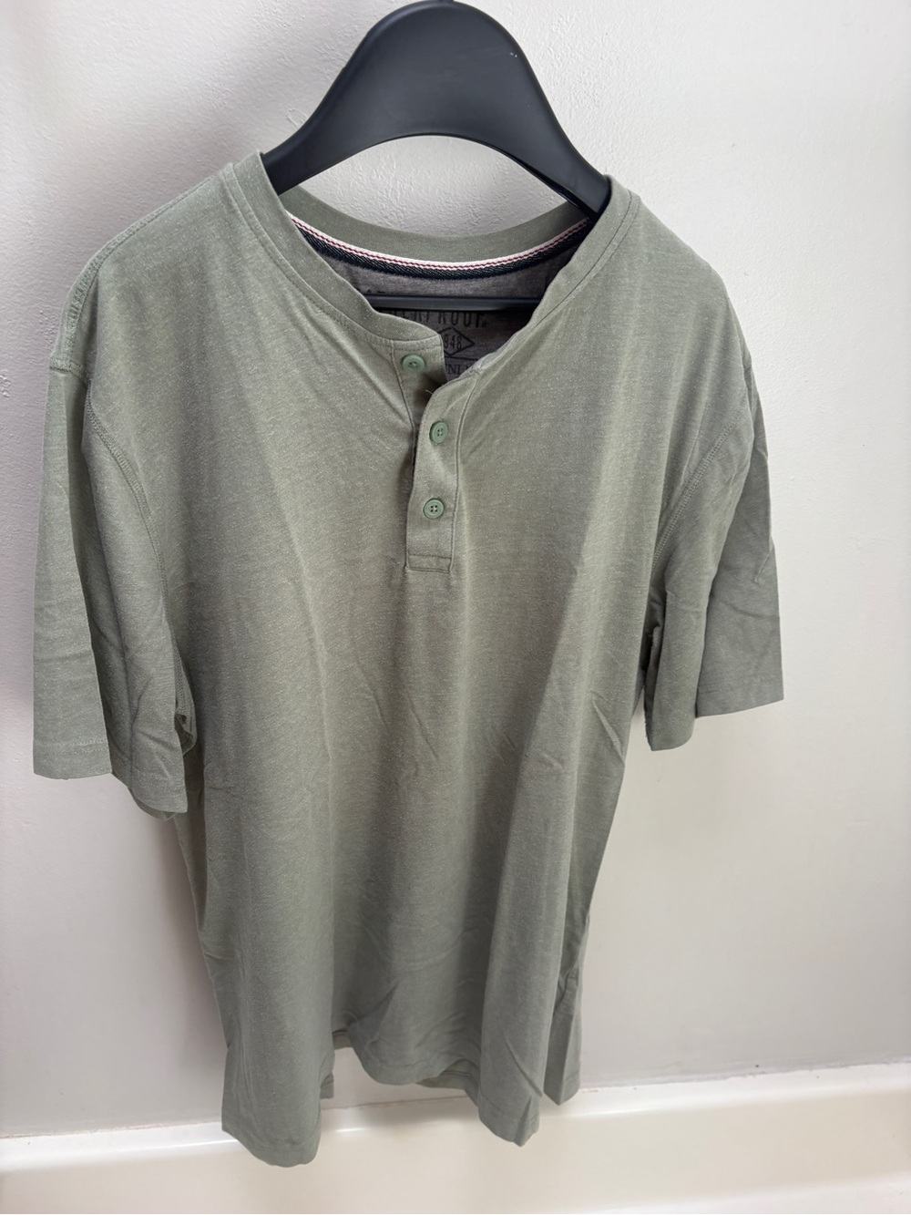 Weatherproof Olive Green Short-Sleeve Henley Tee